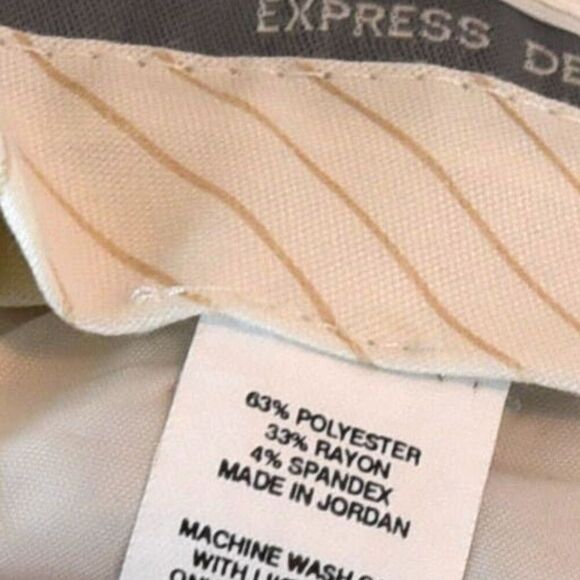 Express Design Studio Editor Shorts Size 0 Tan Cream Career Trouser Cuffed - Picture 9 of 9